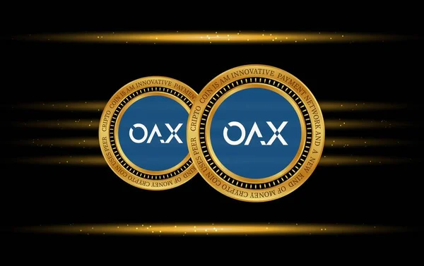 Oax虚拟货币 数字硬币 3D说明 — 图库照片