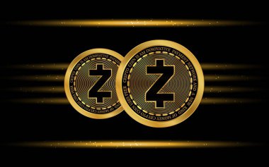 Zcash-zec sanal para biriminin dijital arkaplan resmi. 3d illüstrasyon.