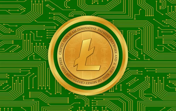 Zobrazení Virtuální Měny Litecoin Ltc Ilustrace — Stock fotografie