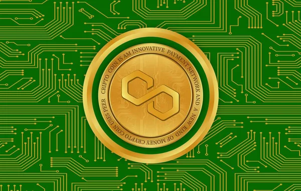 Polygon Matic Virtual Currency Images Illustration — Stockfoto