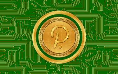 Polkadot-nokta sanal para birimi resimleri. 3d illüstrasyon.