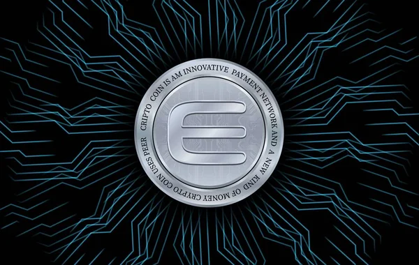 Digitale Achtergrond Afbeelding Van Enjin Enj Virtuele Valuta Illustratie — Stockfoto