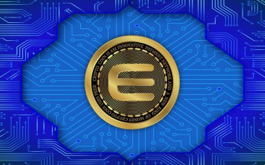 enjin-enj sanal para biriminin dijital arkaplan resmi. 3d illüstrasyon.