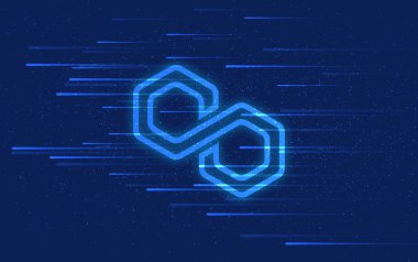 Çokgen-matik sanal para birimi resimleri. 3d illüstrasyon