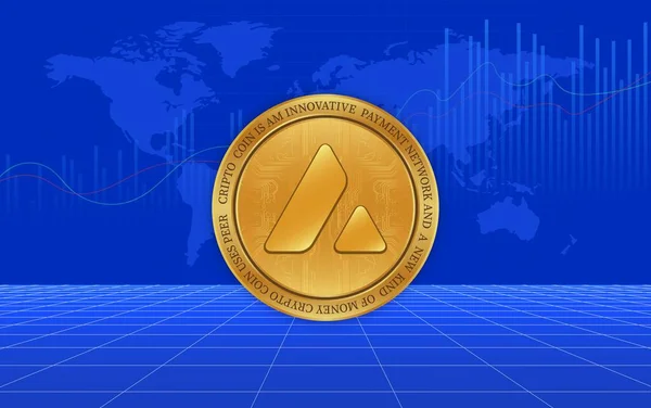 Avalanche Avax Virtual Currency Image Digital Background Illustrations — 스톡 사진