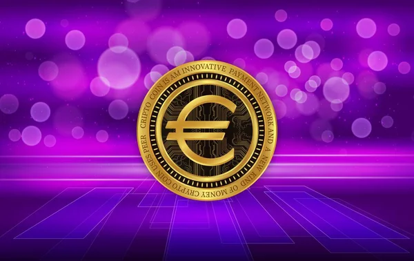 Logobilder Der Euro Währung Auf Digitalem Hintergrund Illustration — Stockfoto
