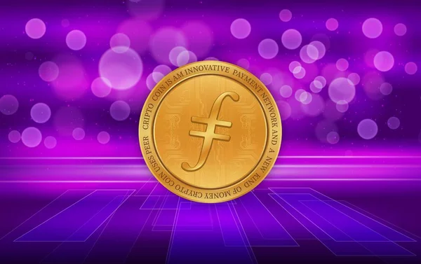 Image Filecoin Fil Virtual Currency Digital Background Illustration — Stock Photo, Image
