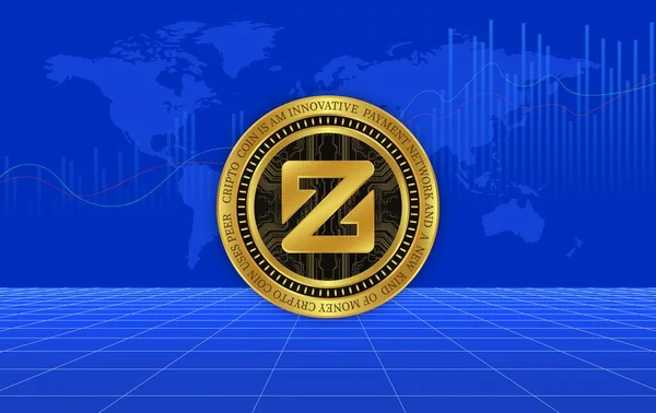 Εικόνες Εικονικού Νομίσματος Zcoin Xzc Ψηφιακό Φόντο Εικονογραφήσεις — Φωτογραφία Αρχείου