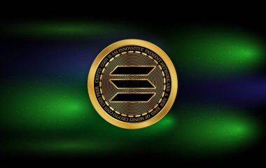 Dijital arkaplanda solana-sol sanal para birimi resmi. 3d illüstrasyon