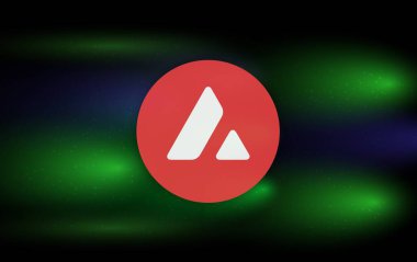 Dijital arkaplanda çığ-avax sanal para birimi görüntüsü. 3d illüstrasyon.
