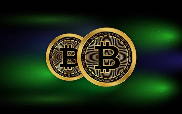 Obrazy Logo Bitcoin Btc Cyfrowym Tle Ilustracje — Zdjęcie stockowe