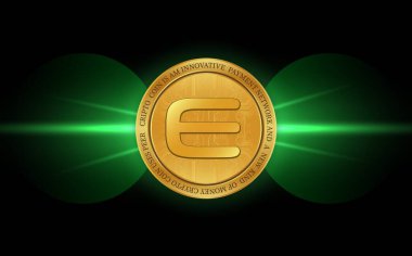 enjin-enj sanal para biriminin dijital arkaplan resmi. 3d illüstrasyon.