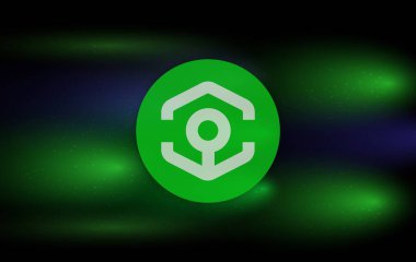 Dijital arkaplanda Ankr sanal para birimi resmi. 3d illüstrasyon