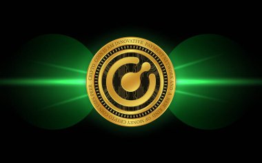 Komodo-kmd sanal para birimi logo resimleri. 3d illüstrasyon.