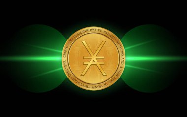 Dijital arka planda nano-xno sanal para birimi görüntüleri. 3d illüstrasyon.