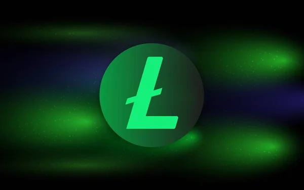 Litecoin Ltc虚拟货币的视图 3D说明 — 图库照片