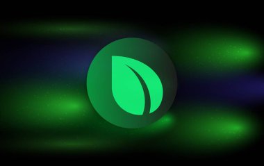 Dijital arkaplanda Peercoin-peer şifreli para birimi resimleri. 3d illüstrasyon.