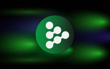 Dijital arkaplanda iexec-rlc şifreli para birimi resimleri. 3d illüstrasyon.