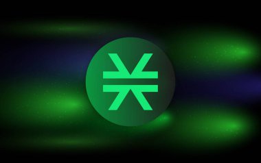 Dijital arkaplanda Stacks-stx şifreli para birimi resimleri. 3d illüstrasyon.