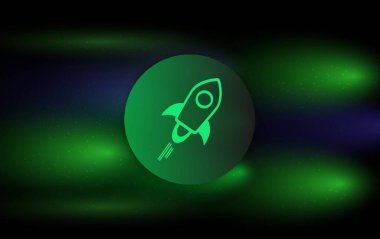 Dijital arkaplanda yıldız-xlm şifreli para birimi resimleri. 3d illüstrasyon.