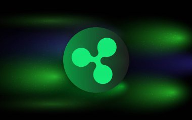  Dalgalanma-Xrp sanal para birimi logosu. 3d illüstrasyon.
