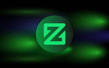 zcoin-xzc dijital arkaplanda sanal para birimi resimleri. 3d illüstrasyon.