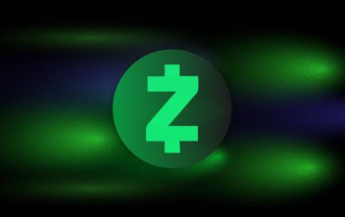 Zcash-zec sanal para biriminin dijital arkaplan resmi. 3d illüstrasyon.