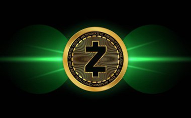 Zcash-zec sanal para biriminin dijital arkaplan resmi. 3d illüstrasyon.