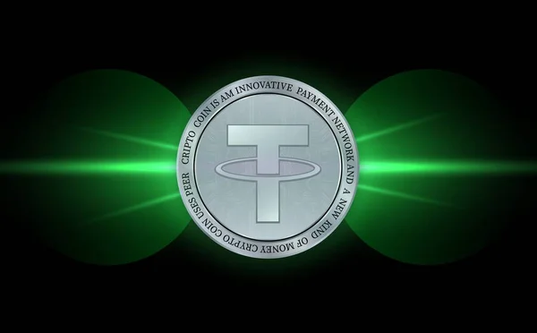Логотип Виртуальной Валюты Трос Usdt Иллюстрации — стоковое фото