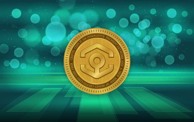 Dijital arkaplanda Ankr sanal para birimi resmi. 3d illüstrasyon