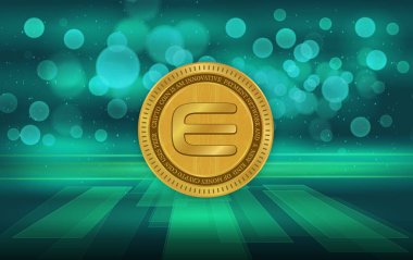 enjin-enj sanal para biriminin dijital arkaplan resmi. 3d illüstrasyon.