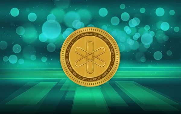 仮想コインとロゴです 仮想通貨のロゴ 3Dイラスト — ストック写真