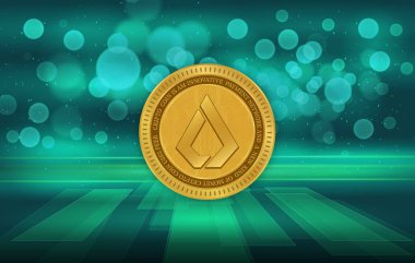 dijital arkaplanda lisk-lsk sanal para birimi resmi. 3d illüstrasyon.