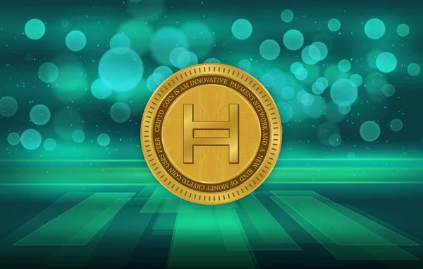 stock image hedera hashgraph-hbar virtual currency images. 3d illustration.