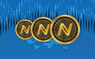 Namecoin-nmc sanal para birimi resimleri. 3d illüstrasyon