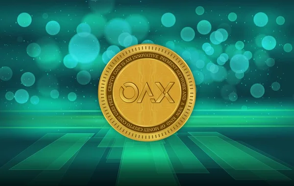 Stock image oax virtual currency. digital coins. 3d illustrations.