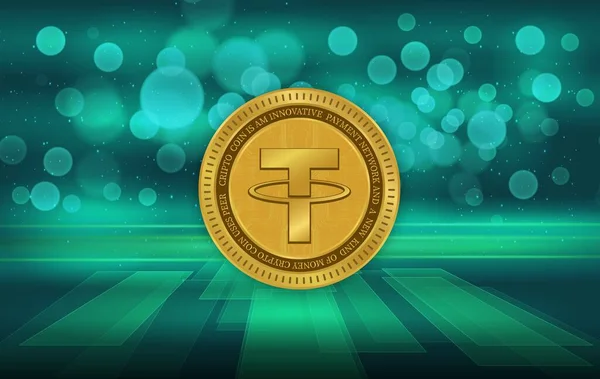 Tether Usdt Virtual Currency Logo Illustrations — Stock Photo, Image