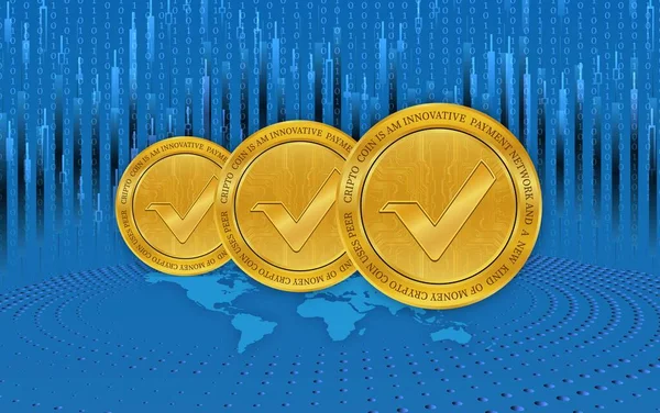 vertcoin-vtc virtual currency logo. 3d illustrations.