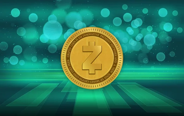 Zcash Zec仮想通貨のデジタル背景画像 3Dイラスト — ストック写真