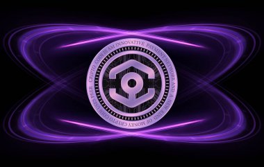 Dijital arkaplanda Ankr sanal para birimi resmi. 3d illüstrasyon