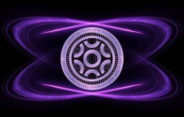 Dijital arkaplanda beyin-güven-btrst sanal para birimi görüntüsü. 3d illüstrasyon.