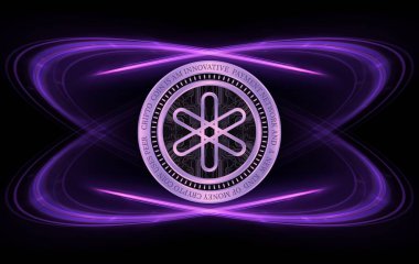 Sanal paralar ve logoları. Göçük sanal para birimi logosu. 3d illüstrasyon.