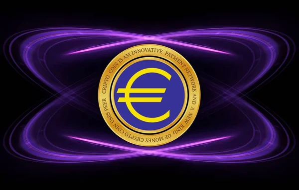 Euro currency logo images on digital background. 3d illustration.