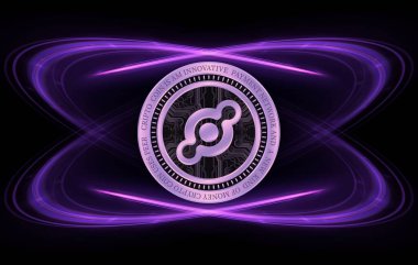 helium-hnt virtual currency images. 3d illustration.