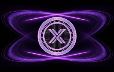 Değişmez x-imx sanal para birimi resimleri. 3d illüstrasyon.