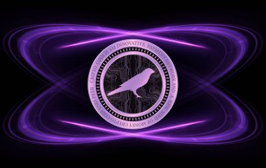 kusama-ksm sanal para birimi resimleri. 3d illüstrasyon.