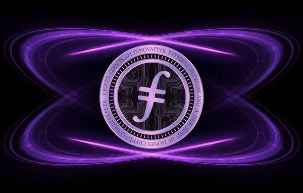 Bild Der Virtuellen Währung Filecoin Fil Auf Digitalem Hintergrund Illustration — Stockfoto