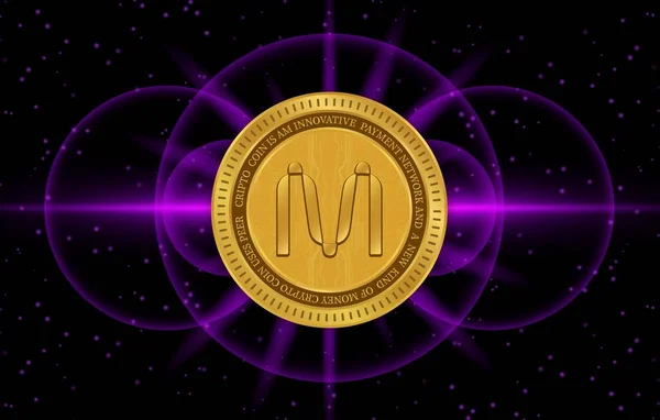 Ein Bild Der Virtuellen Währung Mina Auf Digitalem Hintergrund Abbildungen — Stockfoto