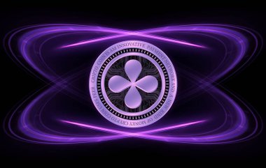 Dijital arkaplanda syntropy-noia sanal para birimi resmi. 3d illüstrasyon.