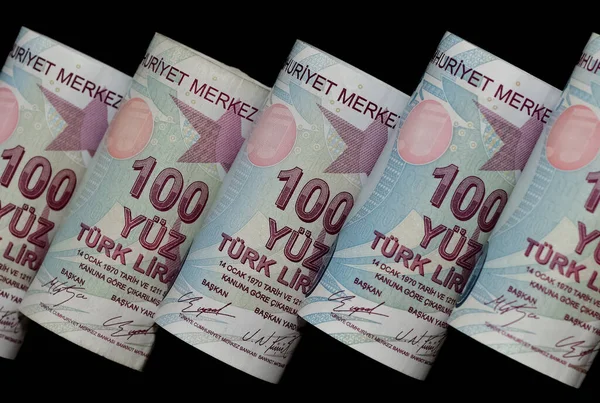 Obrázky Bankovek Různých Zemí Fotografie Turecké Liry — Stock fotografie